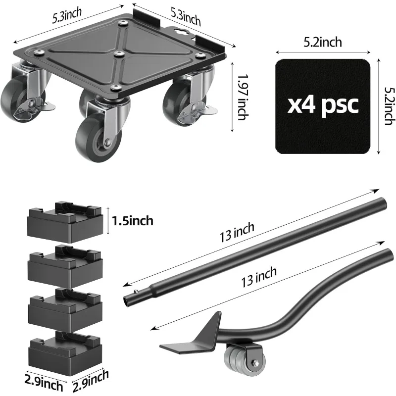 Furniture Dolly,Furniture Mover Pro Set,Furniture Lifter Rubber Universal Wheels，Carbon Steel Panel Furniture Mover