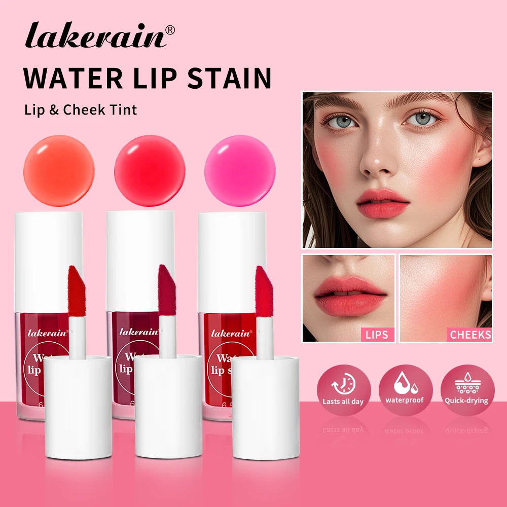ลิปกลอสเนื้อซาติน Lakerain ให้ความชุ่มชื้น ติดทนนาน ใช้ได้ทั้งริมฝีปากและใบหน้า กันน้ำ เครื่องสำอางแบบน้ำ