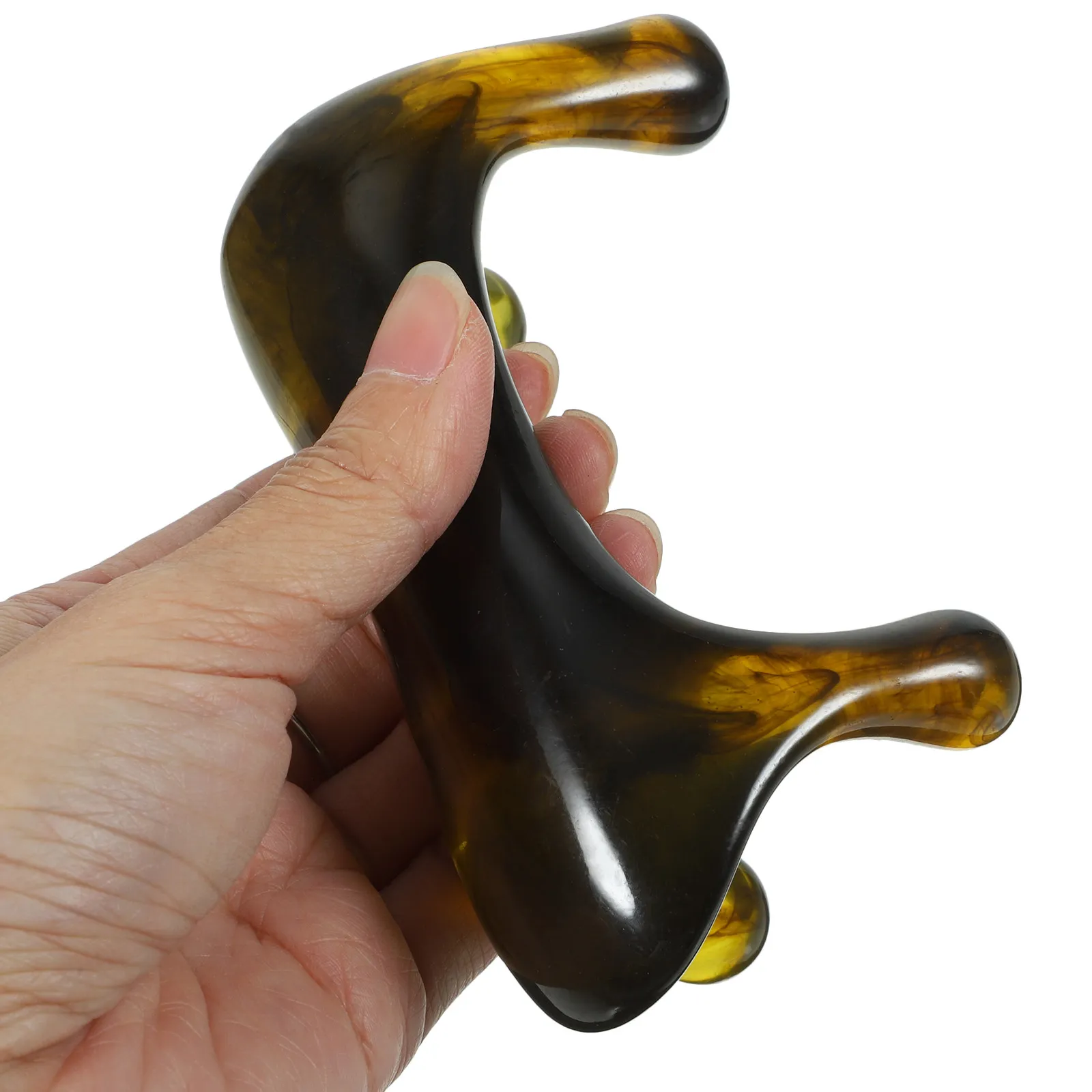 

Ручной массажер из полимерной смолы для шеи, плеч и спины, многоразовый, эргономичный дизайн, гладкая поверхность, для личного использования или в подарок, для ежедневного применения