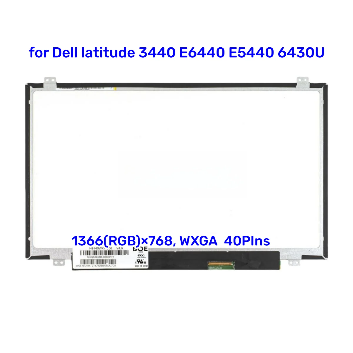 

ЖК-экран для ноутбука Dell latitude 3440 E6440 E5440 6430U, HD 1366X768 LVDS, 40 контактов