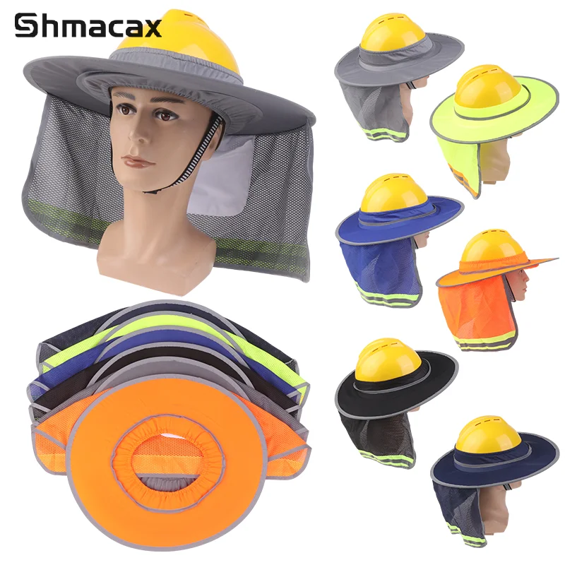 

Hard Hat Sun Neck Shield Summer Helmet Mesh Sunshade High Visibility Reflective Hard Hat Shade For Outdoor Construction Worker