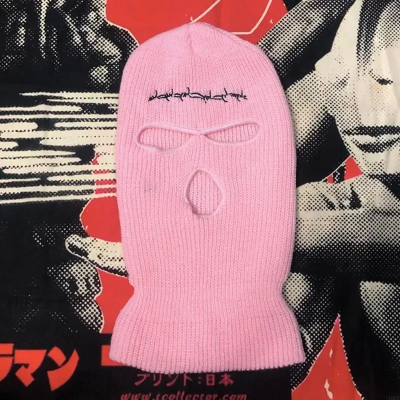 قناع متماسك من 3 فتحات لكامل الوجه، قبعة محبوكة غير لطيفة للأقنعة الشتوية في الهواء الطلق #4