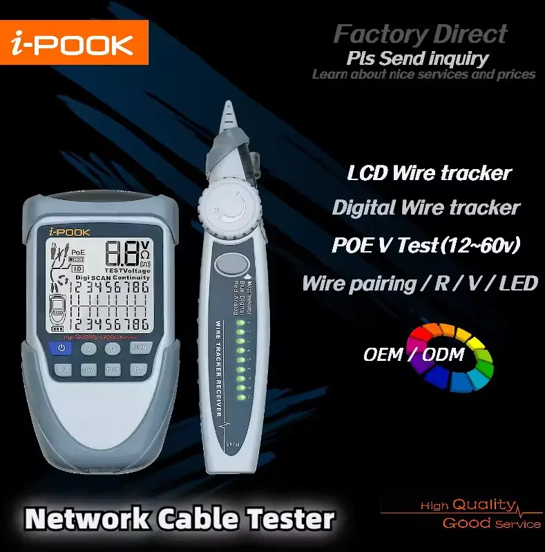 i-pook PK65C+ Cable tester and wire tracker for network digital Lan cable tester