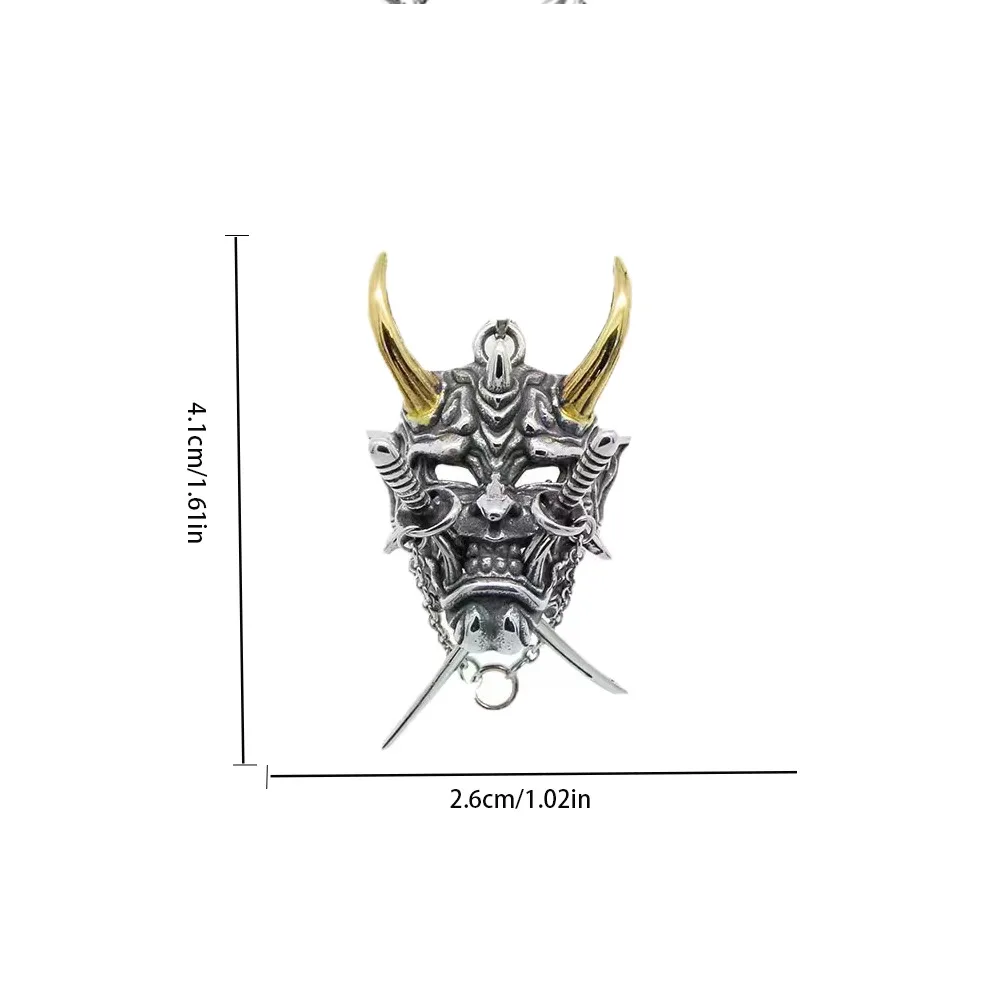 قلادة قناع الساموراي الياباني للرجال ، شخصية ، فاسق الاستبداد ، الرجعية ، السيف المزدوج ، قلادة قاتل Bonjour