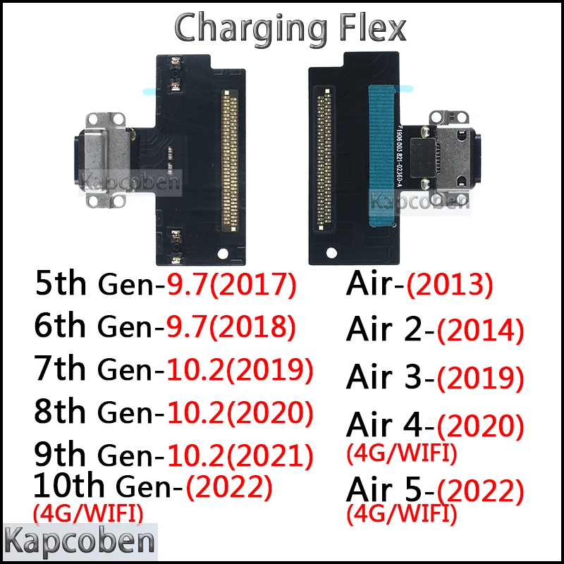 

USB Ports Charger Dock Connector Microphone Cable for Ipad 5 6 7 8 9 10 Air 2nd 3rd 4th 5th Generation Charging Flex