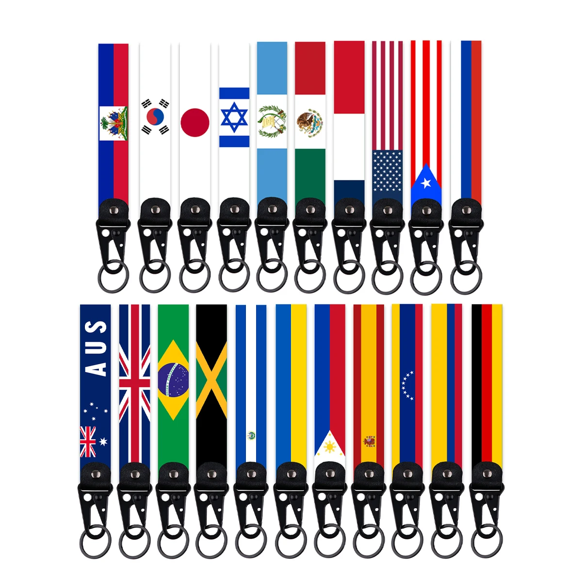 National Flags Eagle Beak Keychain Short Lanyard Style KeyRing Key Strap Car Motorcycle Keychain Accessories Fashion Jewelry 1PC