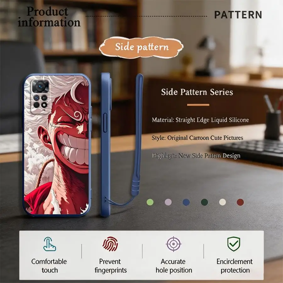 Case for Xiaomi Redmi Note 15 Pro Plus 11S 9S 8 11 12S Note 14 13 12 10 Lite 9 14 Phone Cover One Piece Happy Luffy