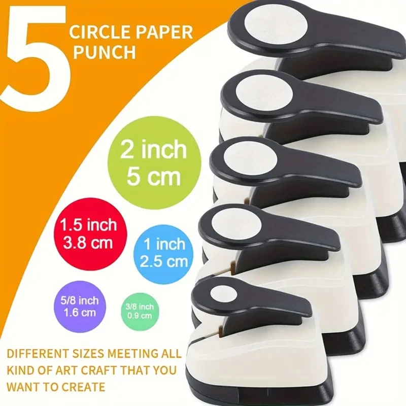 

Multiple Sizes Hole Puncher Circular Hole Shape Labor-saving Design Circular Embosser ABS+alloy Punch DIY Paper Cutter New