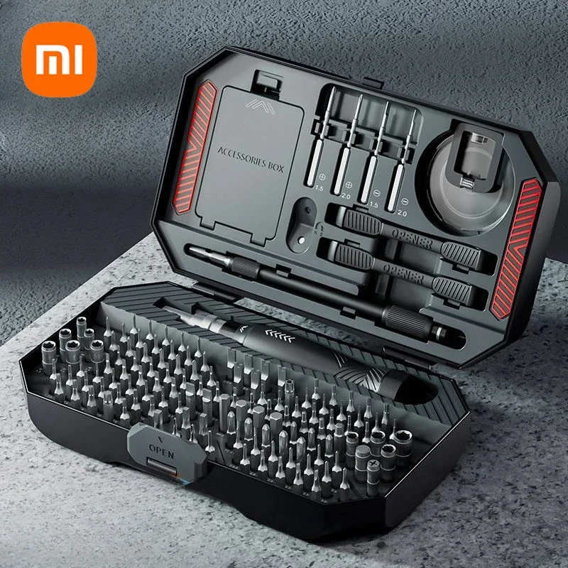 xiaomi delixi conjunto chave de fenda precisao bits magneticos chave de fenda manual sem fio kit de ferramentas de reparo 145 in1 01