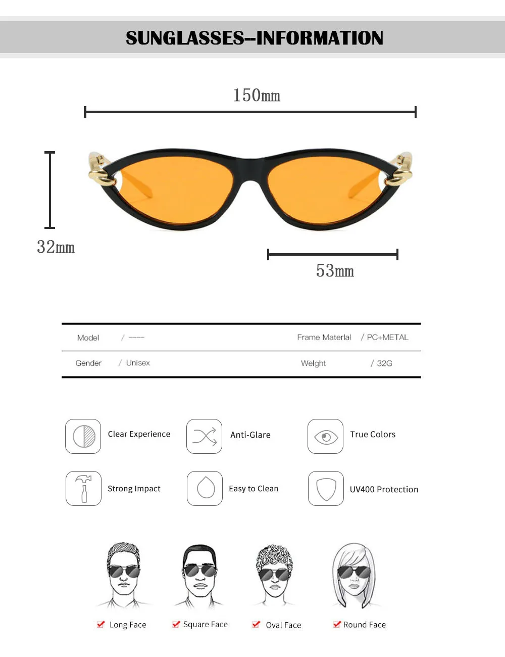2026 Trendige Cat-Eye-Sonnenbrille für Damen – Luxuriöse Outdoor-Sonnenbrille mit UV-Schutz im Punk-Vintage-Stil – Detail 17