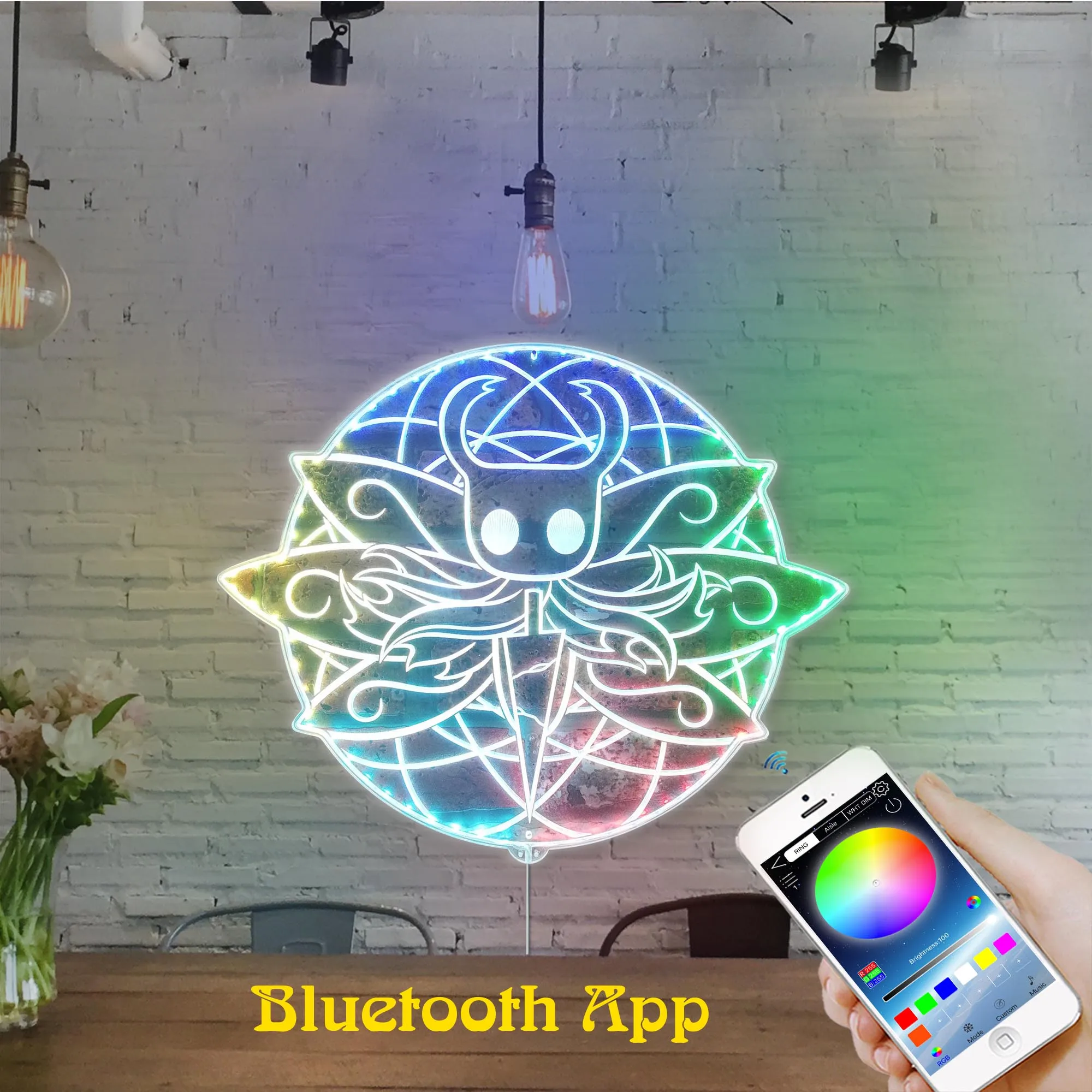 Hollow Knight Neon RGB Edge Lit LED Sign, Game Room Decor, Gaming Night Light