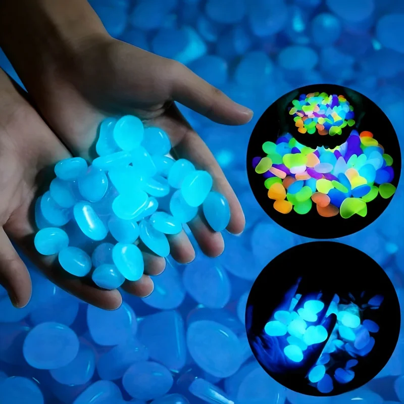 Luminous pebbles glowing stones100-2000PCSDecorative gravel for fish tank landscaping, courtyard, balcony, garden, and walkway
