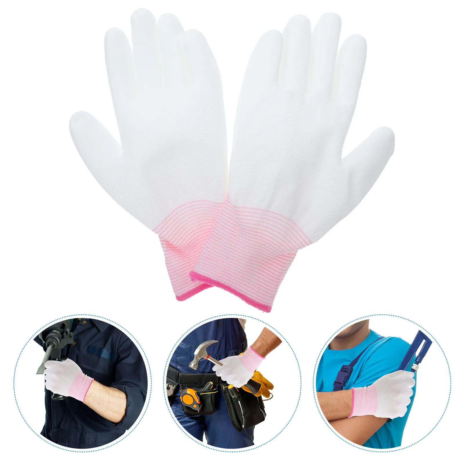

12Pcs Antistatic PU Palm Coated Nylon Polyester Gloves for Electrical Work Computer Repair Pc Building Thin Dexterity Protective