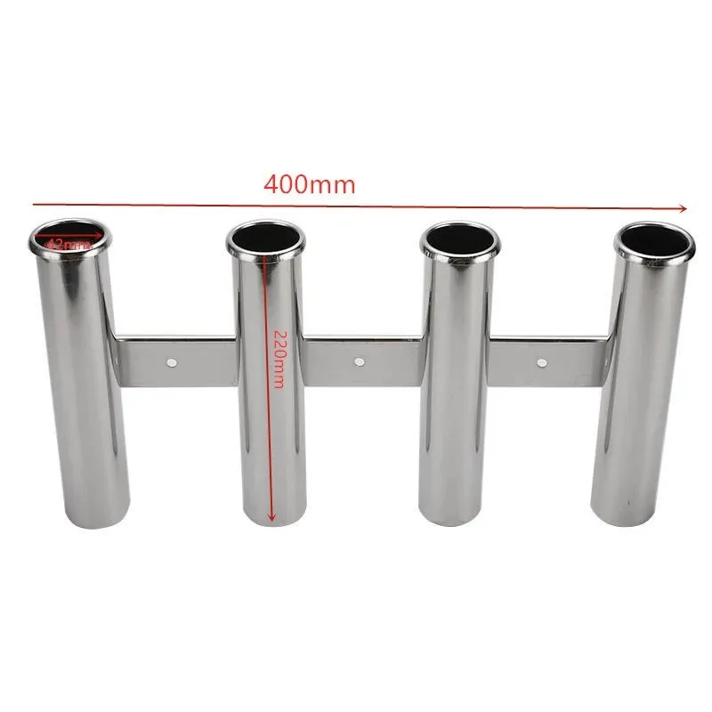 Boat Stainless Steel Fishing Rod Holder 4 Link Tube Rod Pod for Marine Yacht