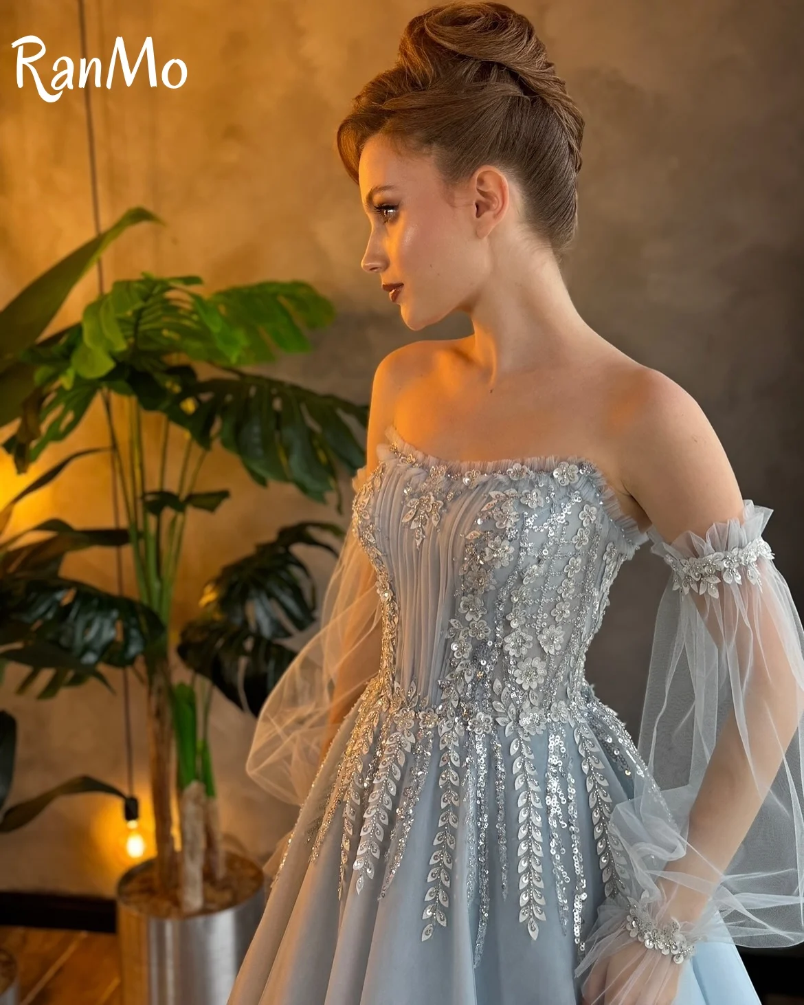 Ranmo индивидуальные блестящие плиссированные платья для выпускного вечера без бретелек с блестками и открытыми плечами, платья de noiva, трапециевидной формы длиной до пола, для торжественных мероприятий