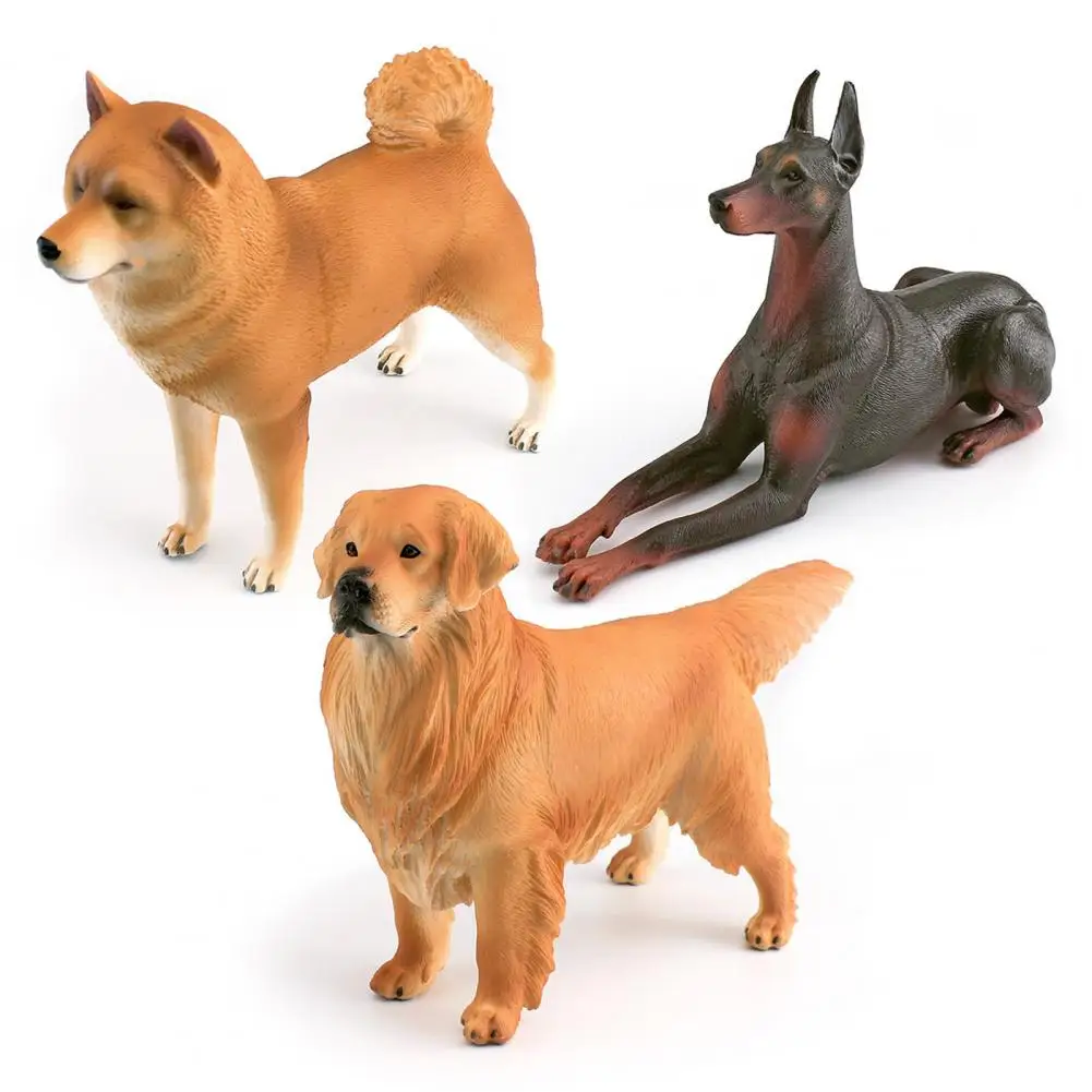 Simulation Dog Figurines Shiba Dobermann Pvc Models for Desktop Car Home Decoration