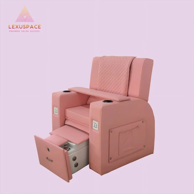 Luxury Manicure Pedicure Chair with LED Ambient Light Multifunctional and Adjustable Seat and Backrest for Nail Spa Business
