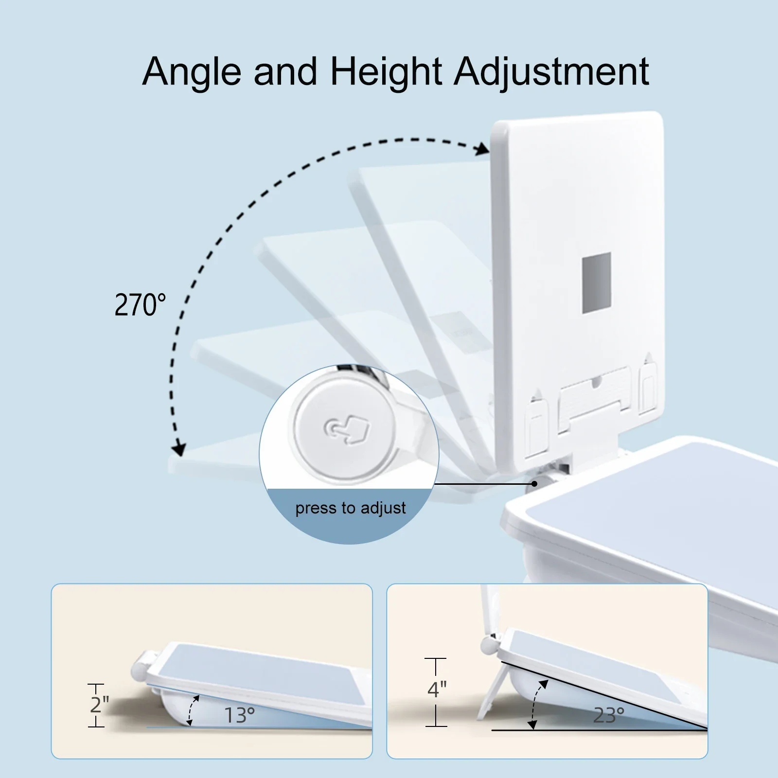 Imagem -05 - Oatsbasf-suporte Ajustável Mesa Laptop Suporte Suporte Notebook Dual-layer Reading Stand Suporte Tablet Macbook Acessório Laptop Riser