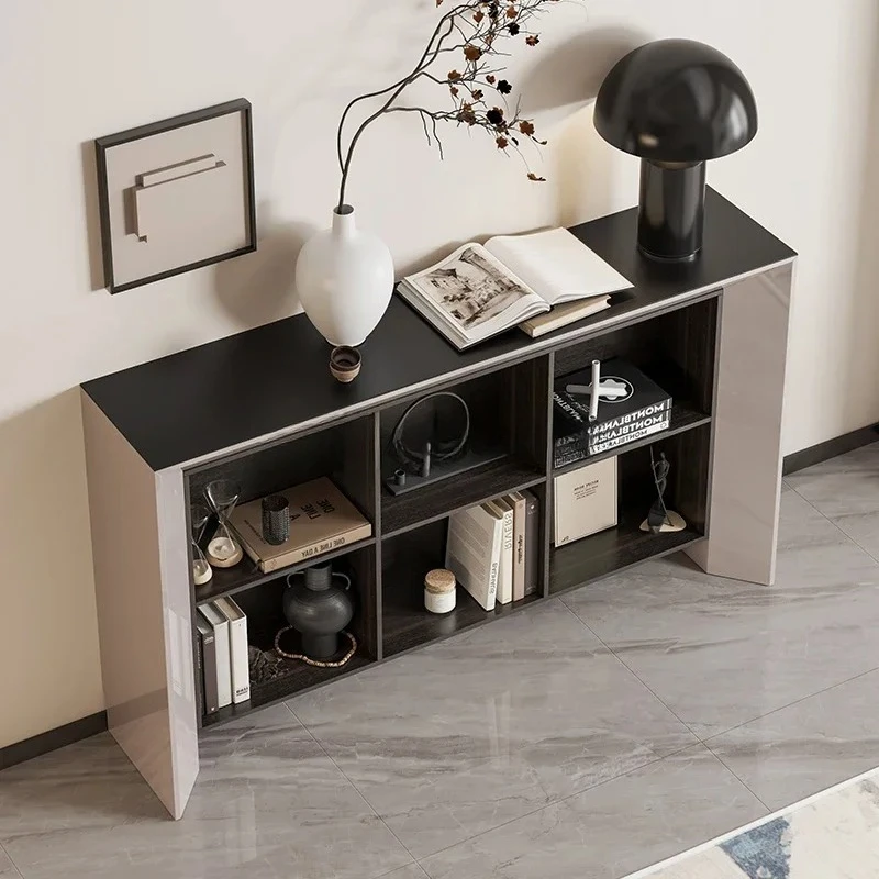 

Italian entrance entrance door cabinet rock slab end view table narrow side table living room partition cabinet
