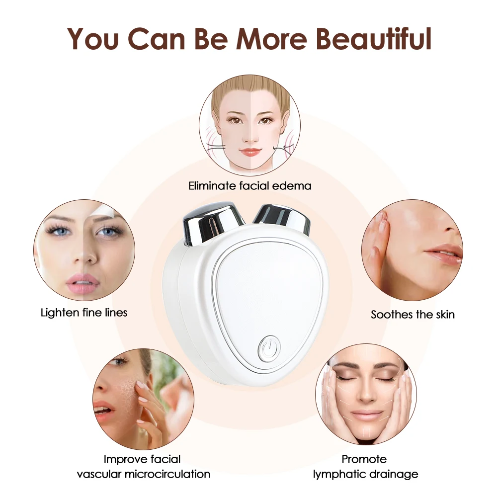 3D Electric Face Massager Lift Roller Microcurrent Anti Wrinkle Vibration Facial Lifting Skin Tighten Massage  Beauty Devices