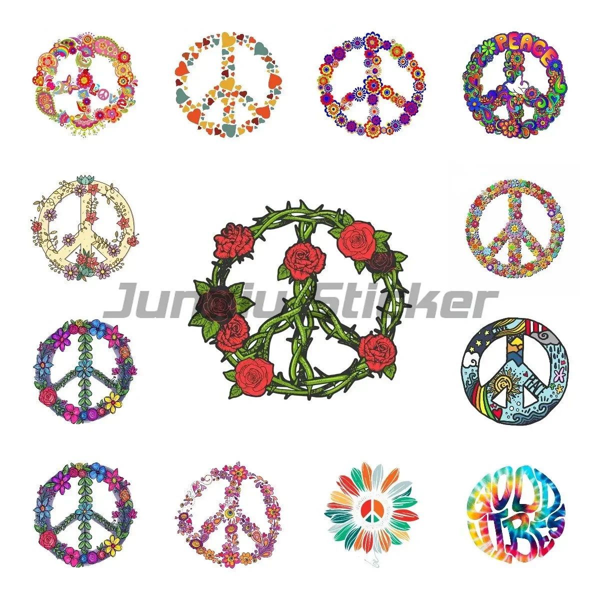 

Peace Car Stickers Decal Motorcycle Caravan Car Accessories Surfboard Laptop Waterproof JDM Decal
