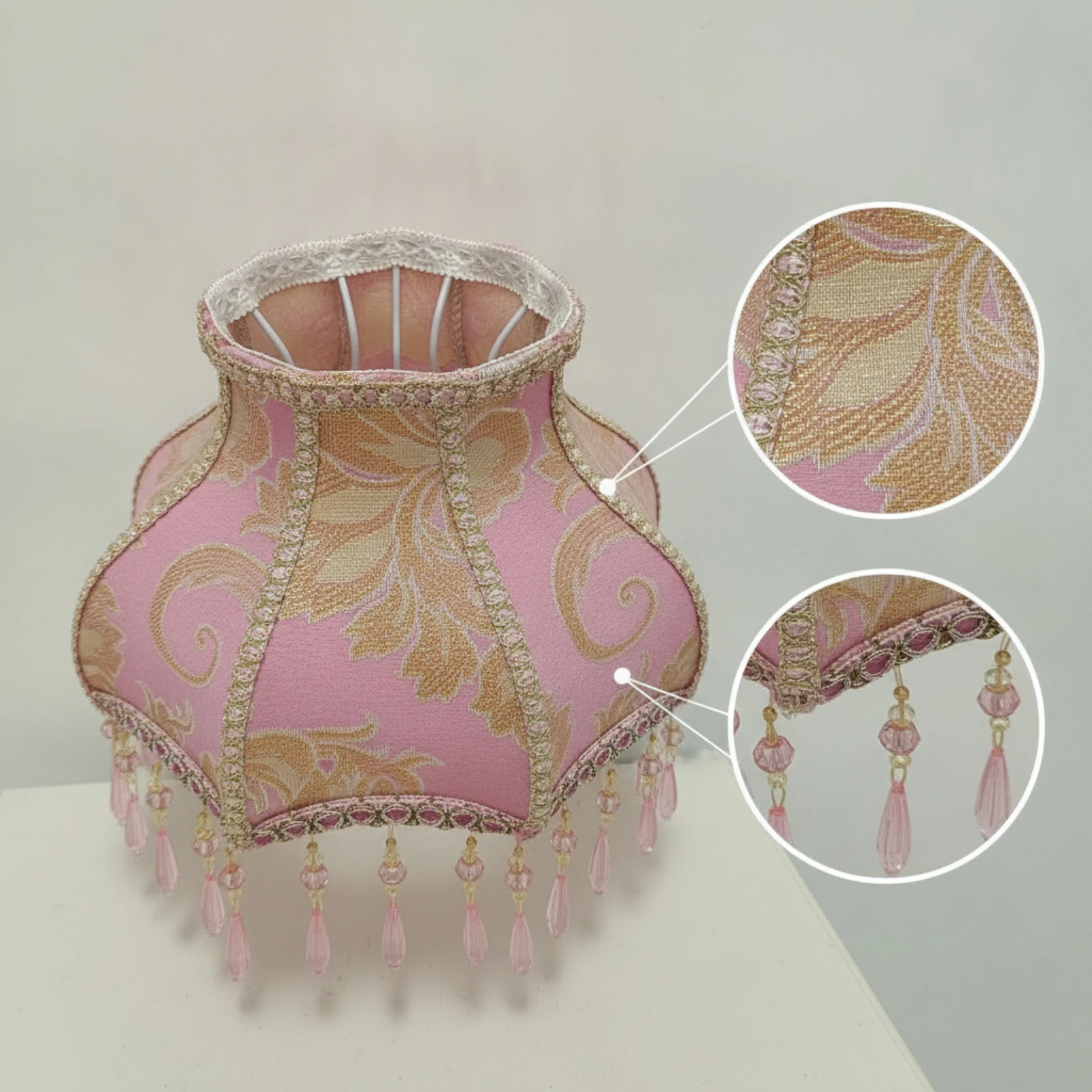 Lamp Shade with Tassel Romantic Lampshade with Tassels Princess Lampshade Elegant Scalloped Lamp Shade Warm for Girls, Bedroom