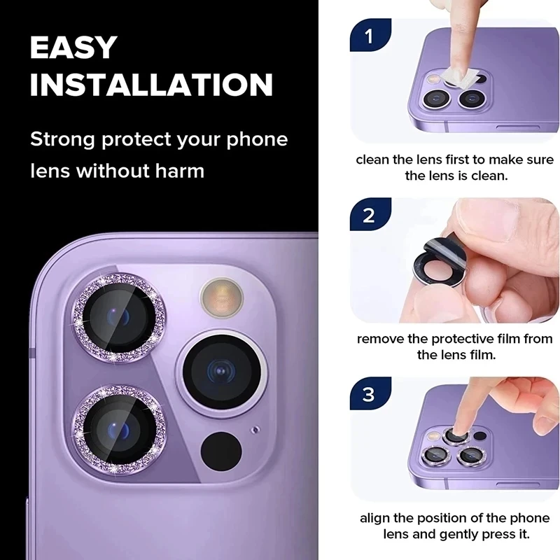 Full Cover Camera Lens Protector Glass For iPhone 13 12 11 14 Pro Max Metal Lens Ring Protection Film On iPhone 12 13Mini 14Plus