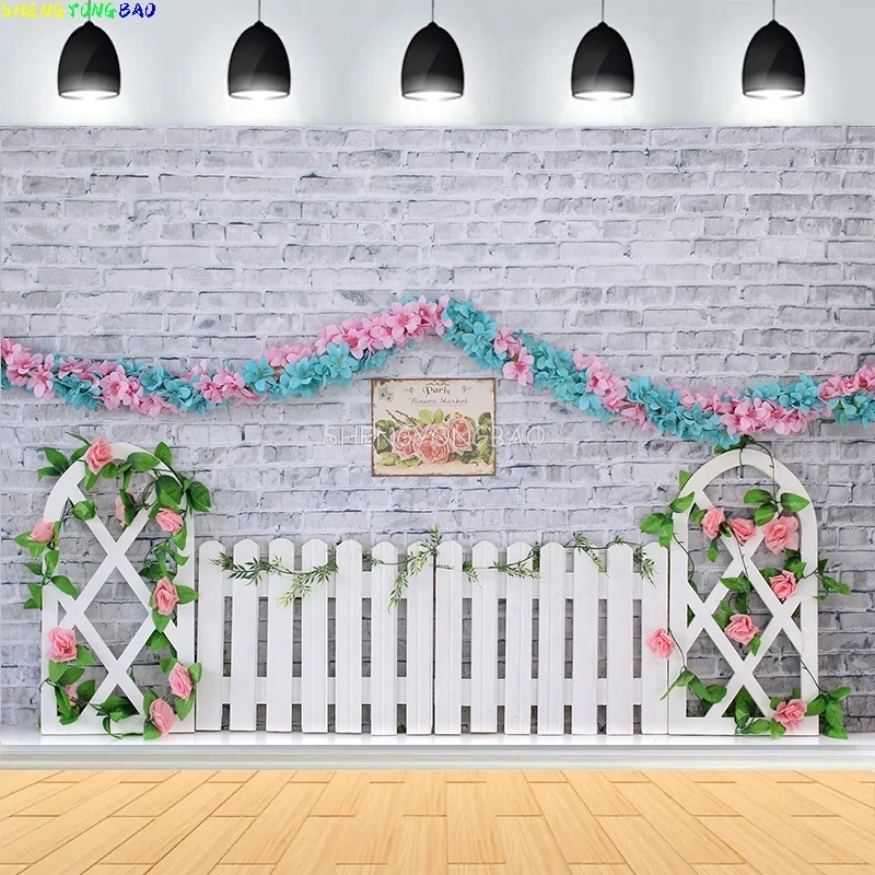

Newborn Baby 1st Birthday Party Photography Backdrops Colorful Balloon Arch Cake Smash Family Rehearsal Background Props TS-07