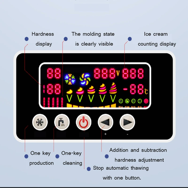 Commercial แนวตั้งขนาดเล็ก Ice Cream เครื่องผลิตกรวยนุ่มสามรสชาติ220V/110V