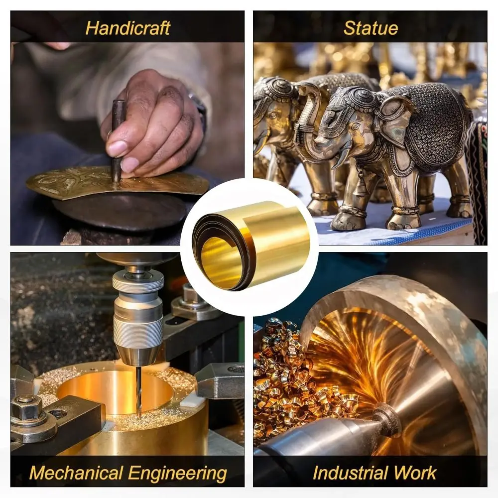 New Thick 0.1-0.5mm Brass Sheet Brass Flat Width 10-60mm Length 1000mm Brass Strip Brass Metal