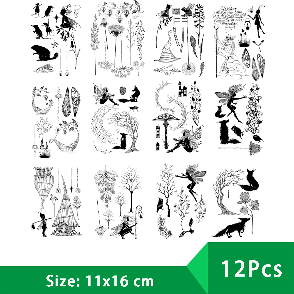 

Plants Tree Series Fairy Clear Stamps for DIY Craft Making Greeting Card Scrapbooking Photo Album Decor Sheets Rubber Seal Stamp