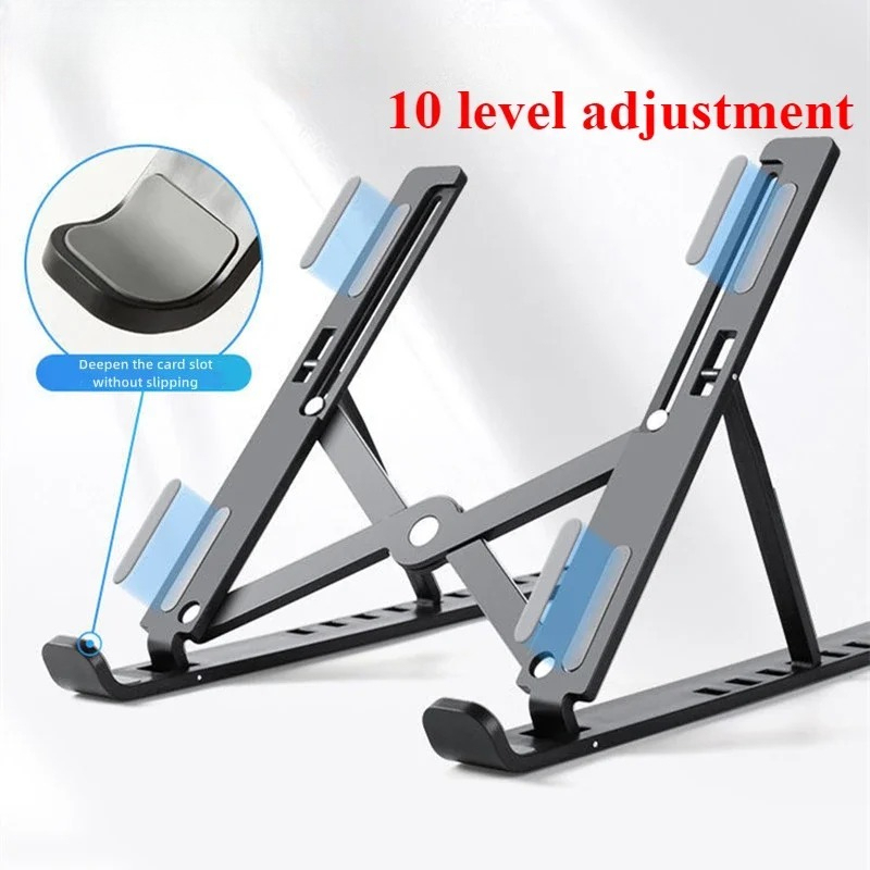 10 Levels Foldable Laptop Stand Adjustable Portable Notebook Bracket Support Base ABS Holder for Lenovo Iphone Macbook Air Pro 