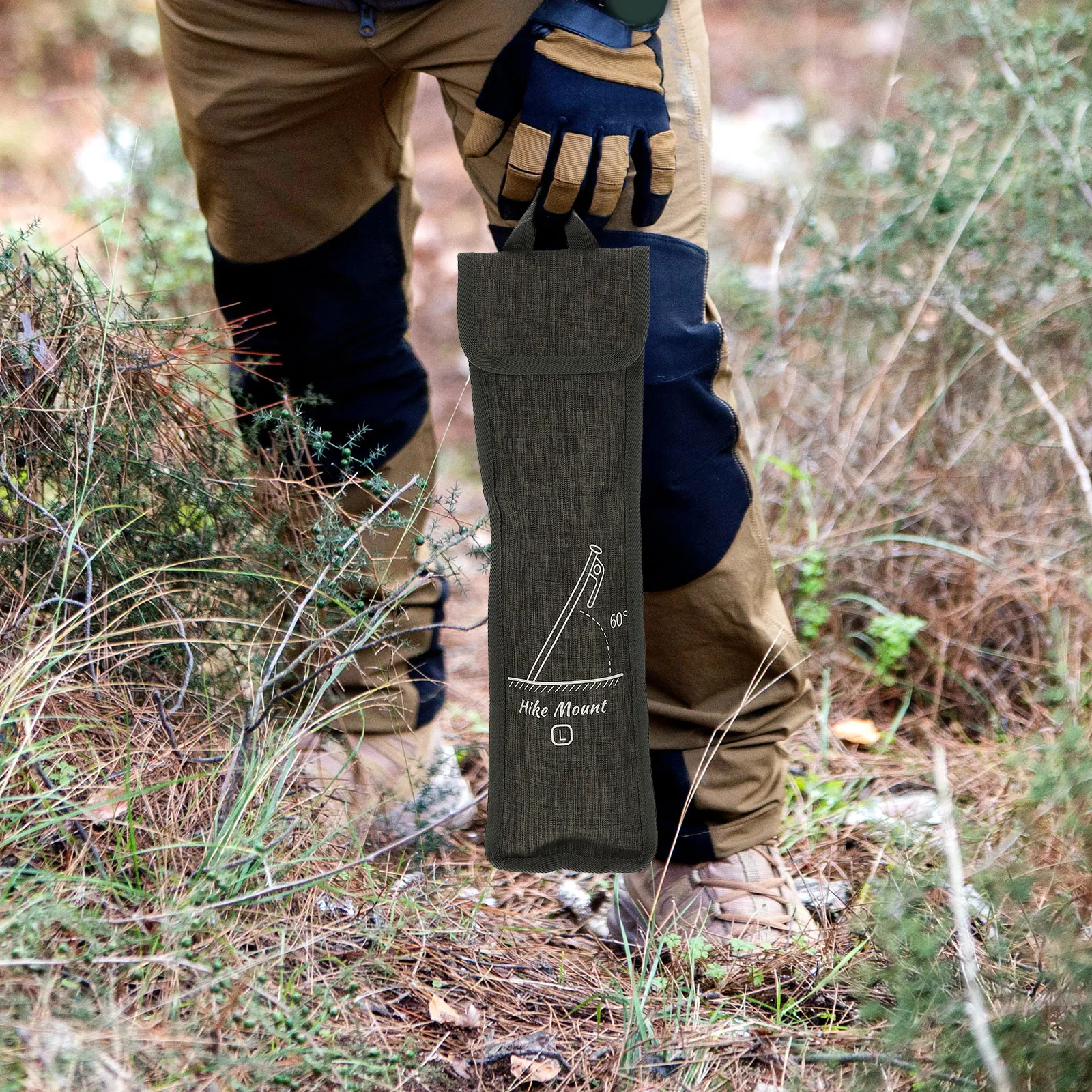 

2Pcs 30cm Gray Green Tent Stake Bag Camping Outdoor Storage Bags Portable Pegs Pouch Nail Holder Waterproof Oxford Cloth