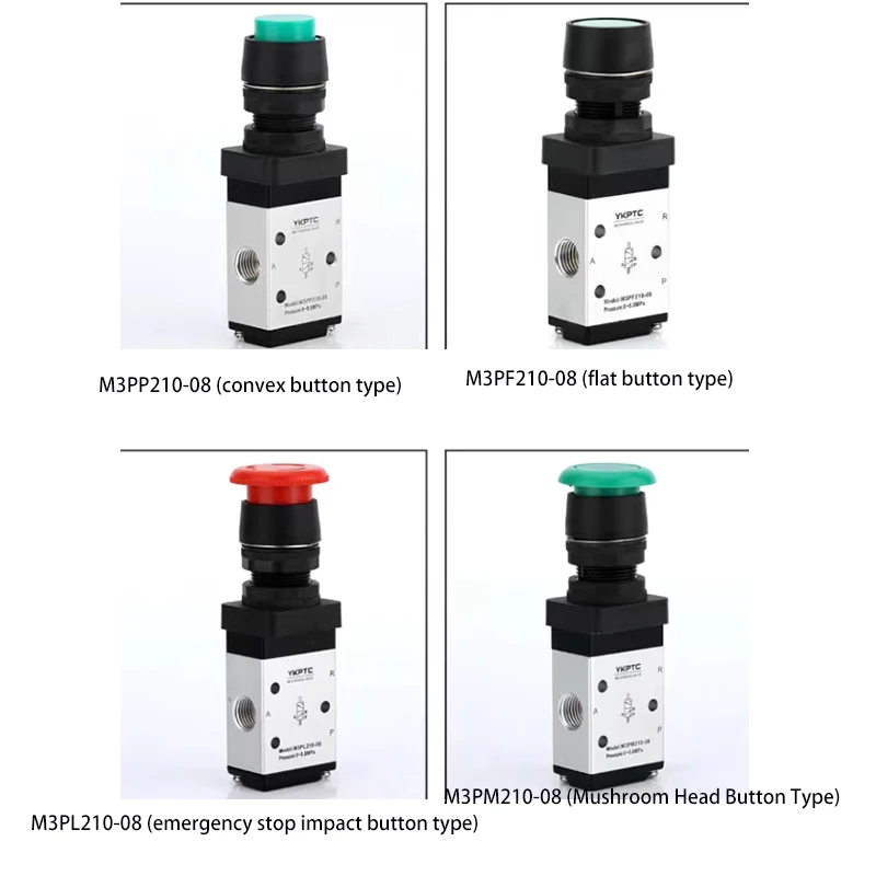 M3 Series High Quality mechanical valve M3PM/M3PP/M3PF 3/2  way pneumatic control valve switch air valve cylinder manual valve