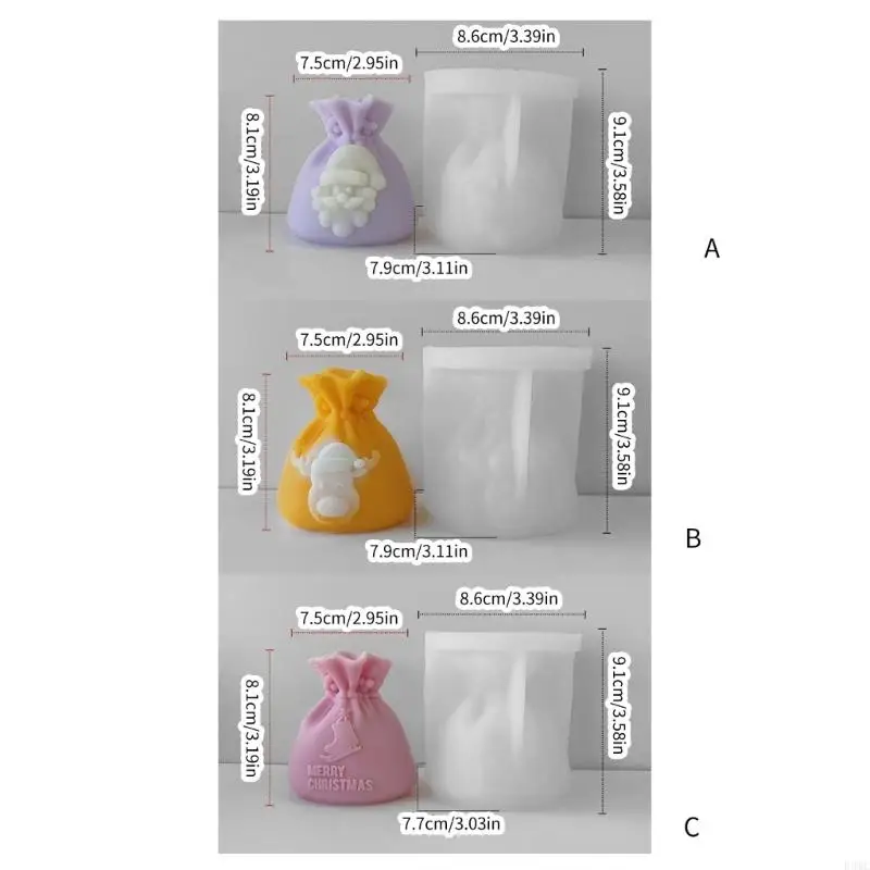 R3MC Nochebuena Adorno adornos Epoxi Molde haciendo jabón para fundición resina Decoraciones del hogar