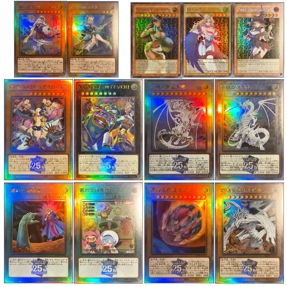 Yu-Gi-Oh DIY 4PCS/SET Artmage Finmel Akiza Izinski Called by the Grave Blue Eyes Spirit Dragon Textured Laser Collection Card