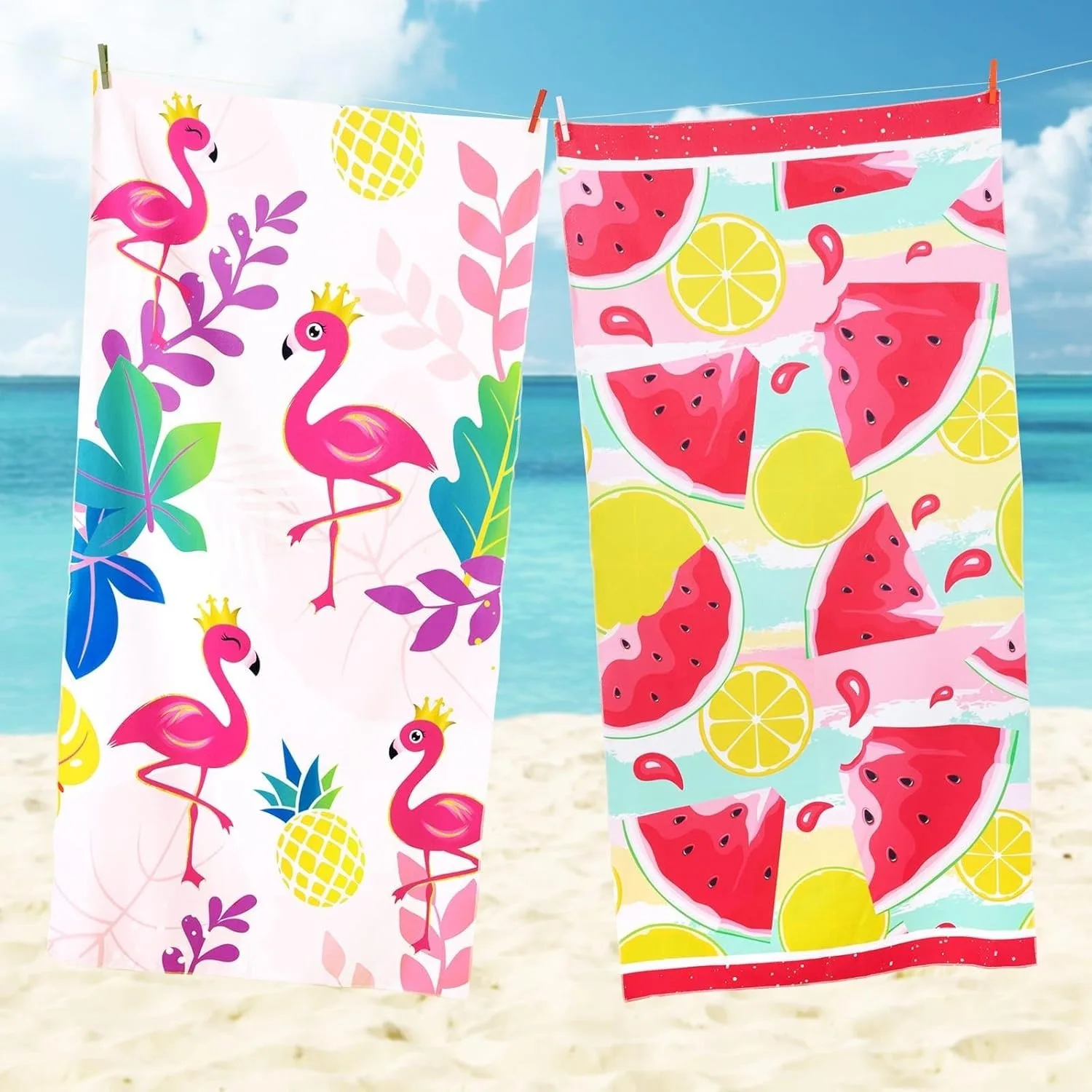 1PC Watermelon Beach Towel for Family stuffs friends Gifts Quick-Dry Sand free For Bath Yoga Tourism Beach GYM Camping Swimming