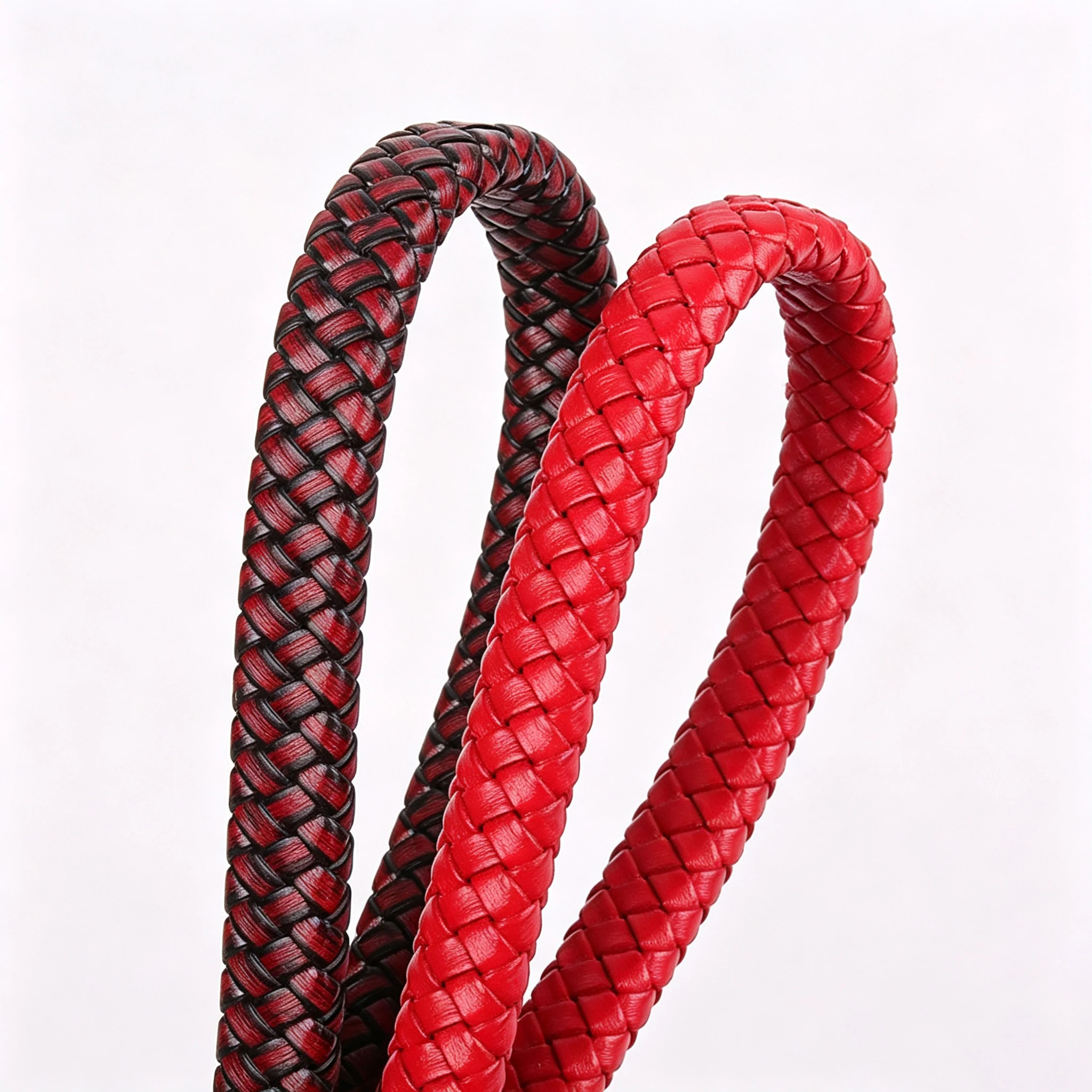 1m Echtes Rindsleder Geflochtenes Kordel Flaches Geflochtenes Lederband DIY Schmuckherstellung Armband Halskette Taschengriff Bastel-Lederseil – Detail 5