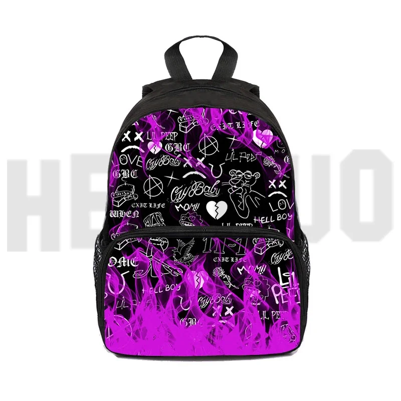 Kindergarten Kids Anime Rapper Lil Peep 3D Backpack 12/16 Inch Cartoon Printing School Bags for Girls Lil Peep Laptop Mochila