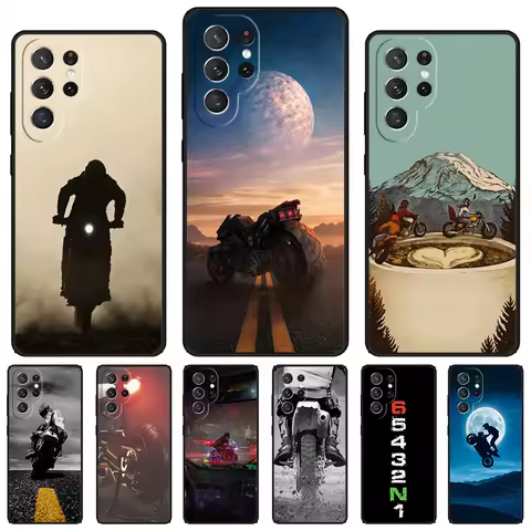 Moto Motorcycle phone case For Samsung Galaxy S24 S23 S22 Ultra Note 10 20 Plus S8 S9 S10 S20 S21 FE Cover