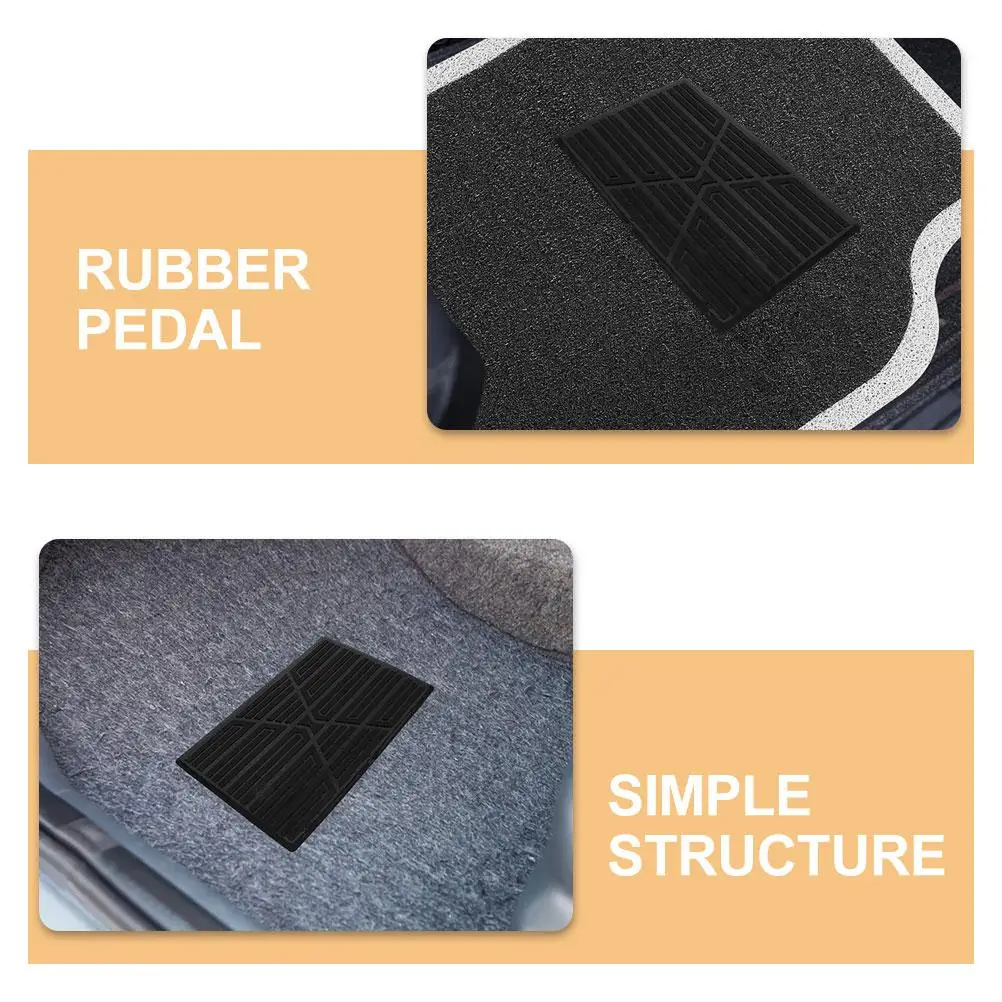 

2 Pcs Rubber Car Floor Mat Heel Protector Pedal Pad Repair Patch Universal Foot Rest Brake Cover Anti Slip Sturdy Carpet