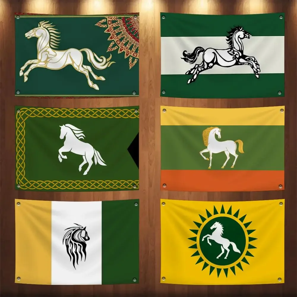 The Kingdom of Rohan Flags No-installation Foldable Flag, Personalized Logo Banner for Dorm, Outdoor Picnics, Balconies