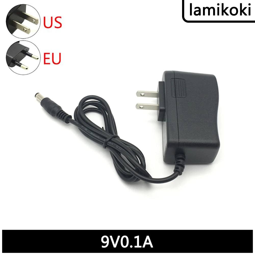 Zasilacz impulsowy 9 V 0,1 A Ładowarka 9 V 100 mA Interfejs DC 5,5 * 2,5 Uniwersalny kabel 2,1 mm