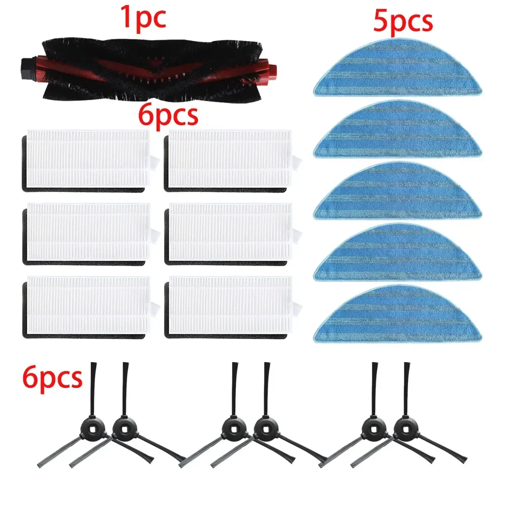 

For Lefant M200/M201/ M501A/M520/M571/T700/U180 Roller Side Brush HEPA Filter Mops Robot Vacuum Accessories Kit Parts002