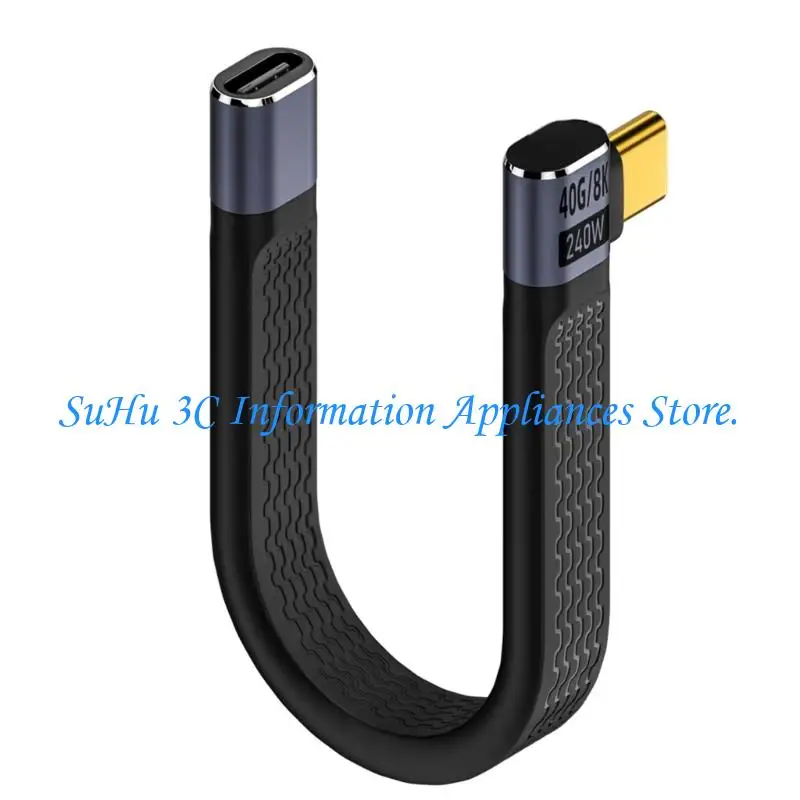 Flexible USB C Sync Cable 240W Fast 40Gbps Fast Speed Data Transfer Soft Silicone for Portable Use