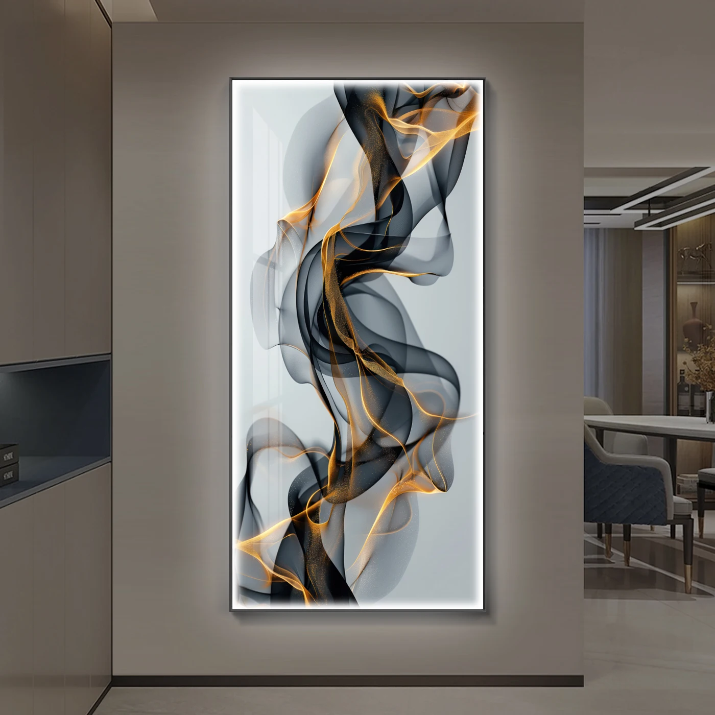 

Luxury High-end Entrance Decoration Mural Lamp Abstract Simple Living Room Corridor Hanging Painting Entrance Facing Mural Light