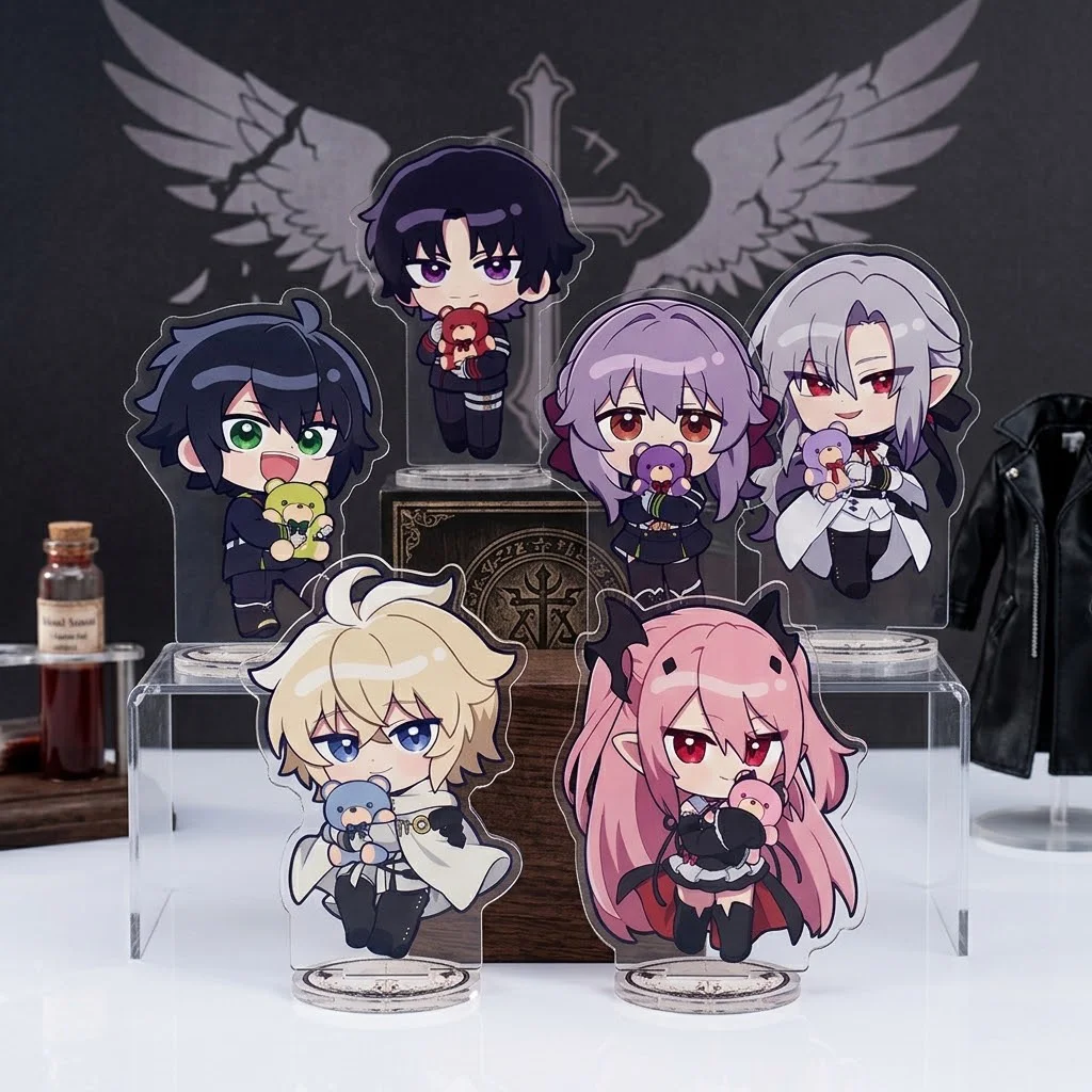 Anime Seraph of the End Acrylic Stand Keychain 10CM Chibi Mikaela Hyakuya Krul Tepes Yuichiro Hyakuya Desktop Ornament Fan Gift