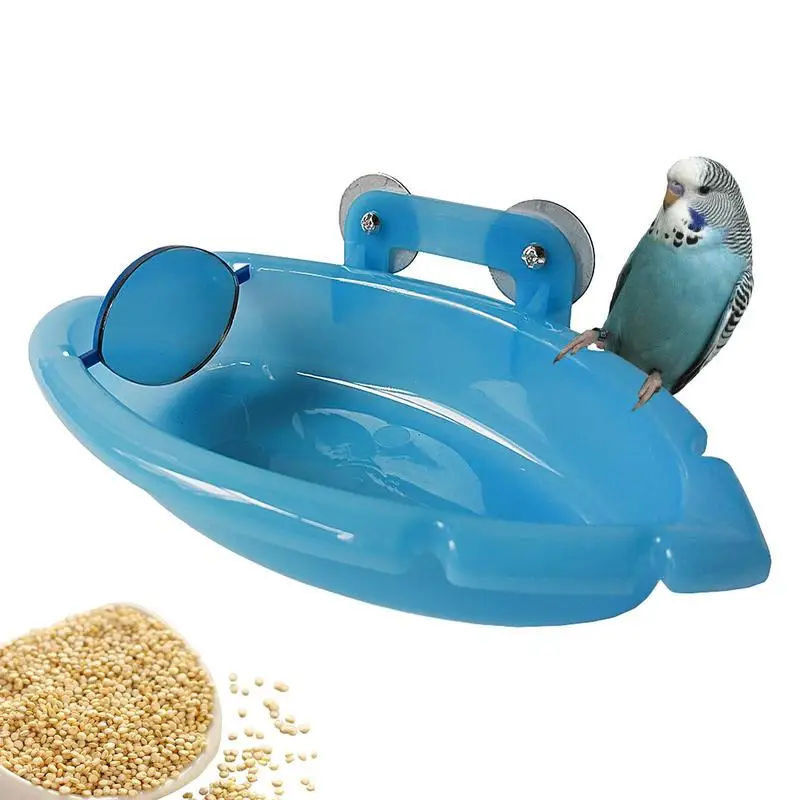 Bird Bath Tray Safe Space Saving Harmless Birdbath Bowl Bird Tub Pet Bath Pool Healthy Bird Bathtub For Canaries Small Birds