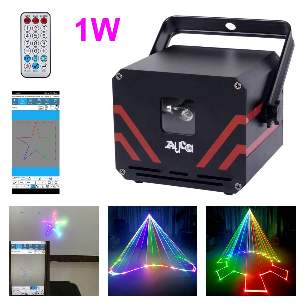 Phone App Edit Software 500mW RGB Laser DMX Animation Scan Projector Lighting Christmas Disco DJ Club Party Show Stage Lights