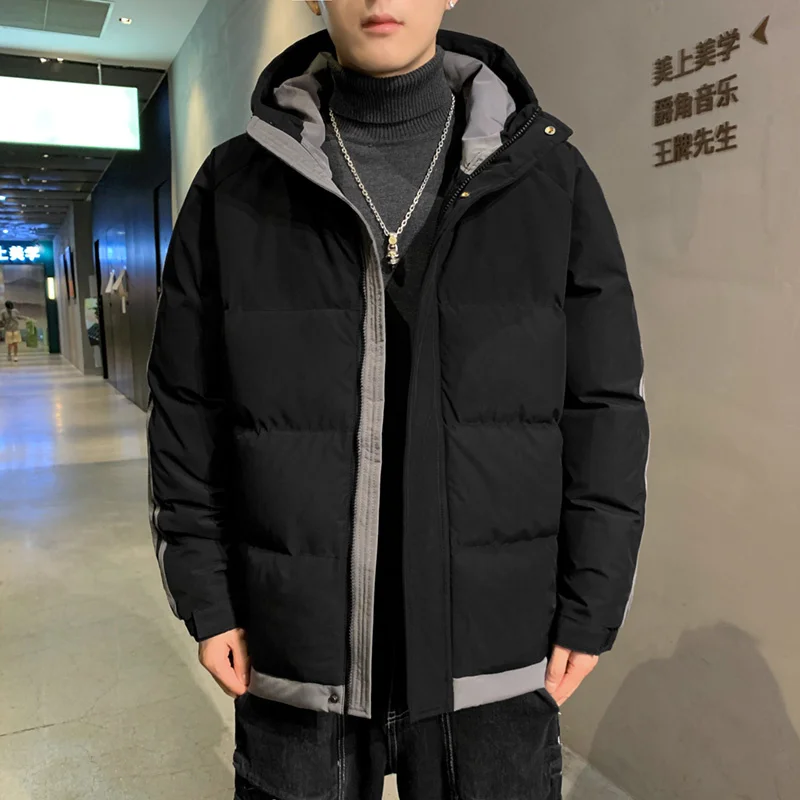 Winter Casual Mens Parka Coats 2022 Fashion Hooded Jackets Thicken Warm Male Streetwear Parkas Windproof Outerwear Men Clothing